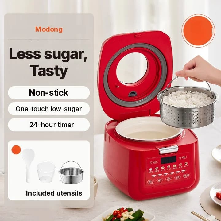 Smart riskoker 3L med keramisk glasert innergryte og timer