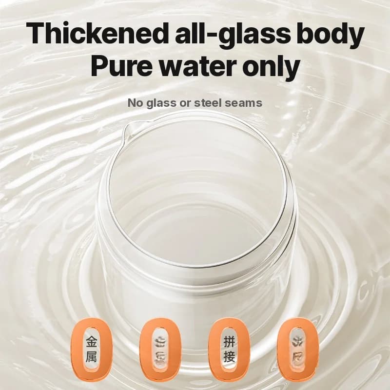 Elektrisk helsekjele i glass med termostatisk tekoker