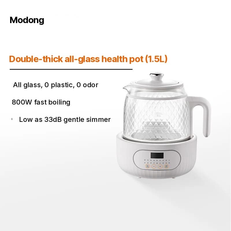 Elektrisk helsekjele i glass med termostatisk tekoker