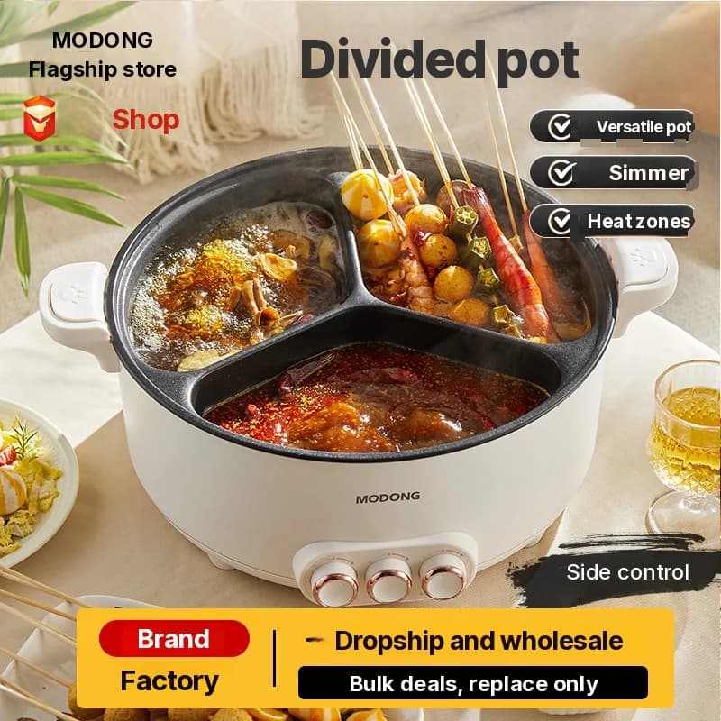Elektrisk hotpot med skillegryte 6L-8L, 220V, 5-6 personer