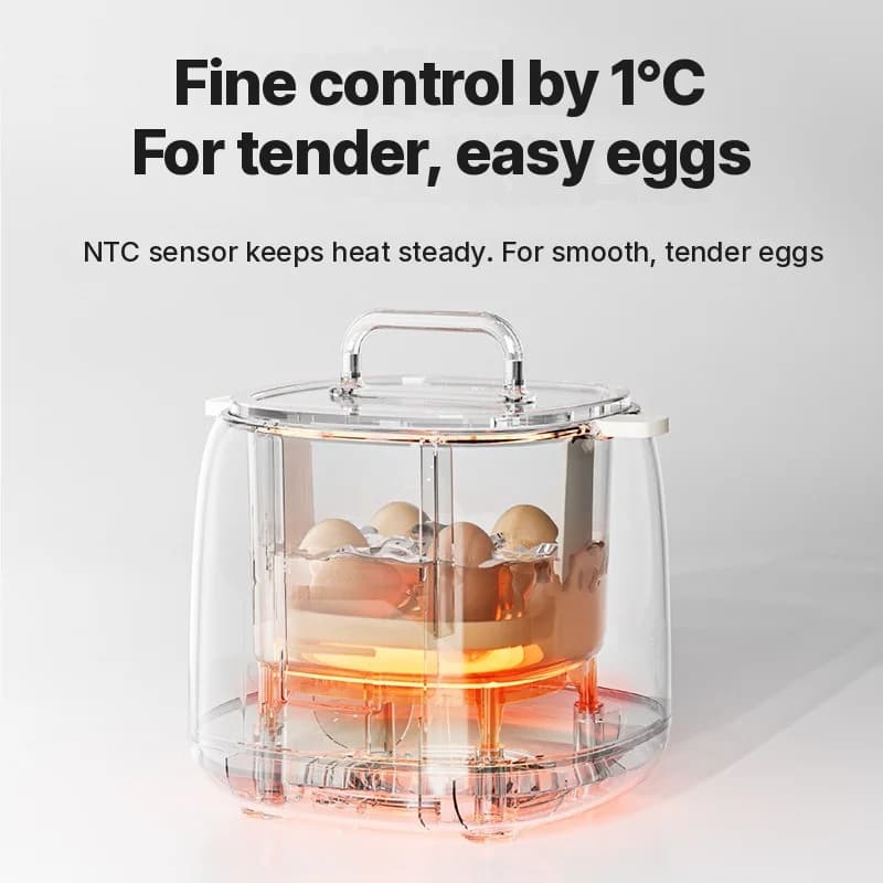 Elektrisk eggekoker 4-6 egg med bolle for eggekrem