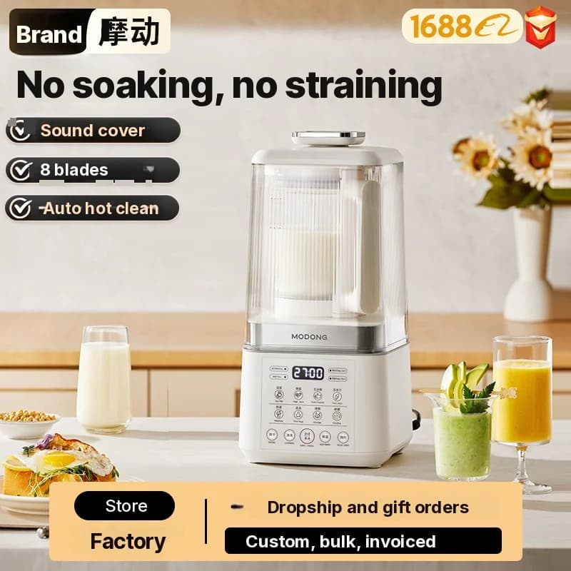 Oppvarmet blender for suppe, juice, babymat, soyamelk