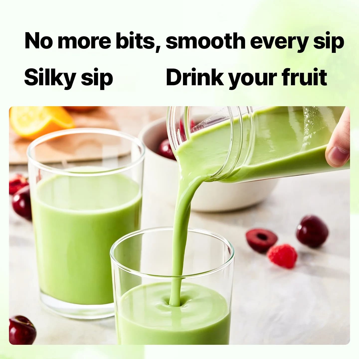Bærbar trådløs blenderkopp med to kopper og isknusing