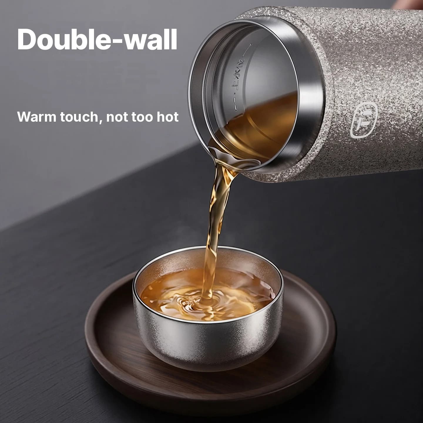 Gongfu tekoppsett i ren titan 55ml håndlaget, enkel finish