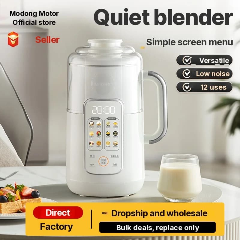Oppvarmingsblender med 1,2L kapasitet, berøringskontroll, rustfritt stål