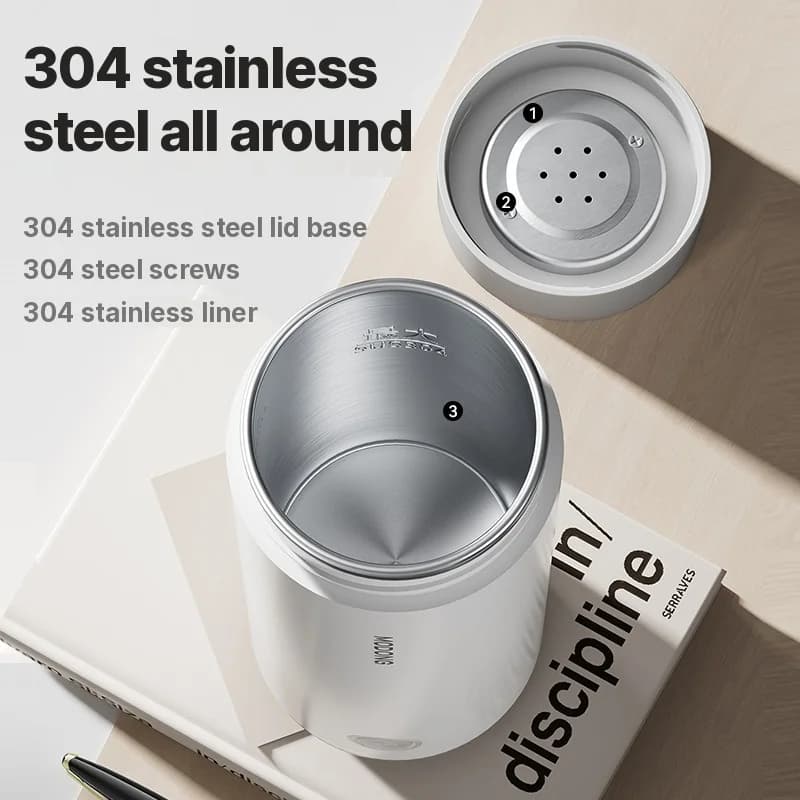 Bærbar elektrisk kopp 304 rustfritt stål 300 ml 220 V