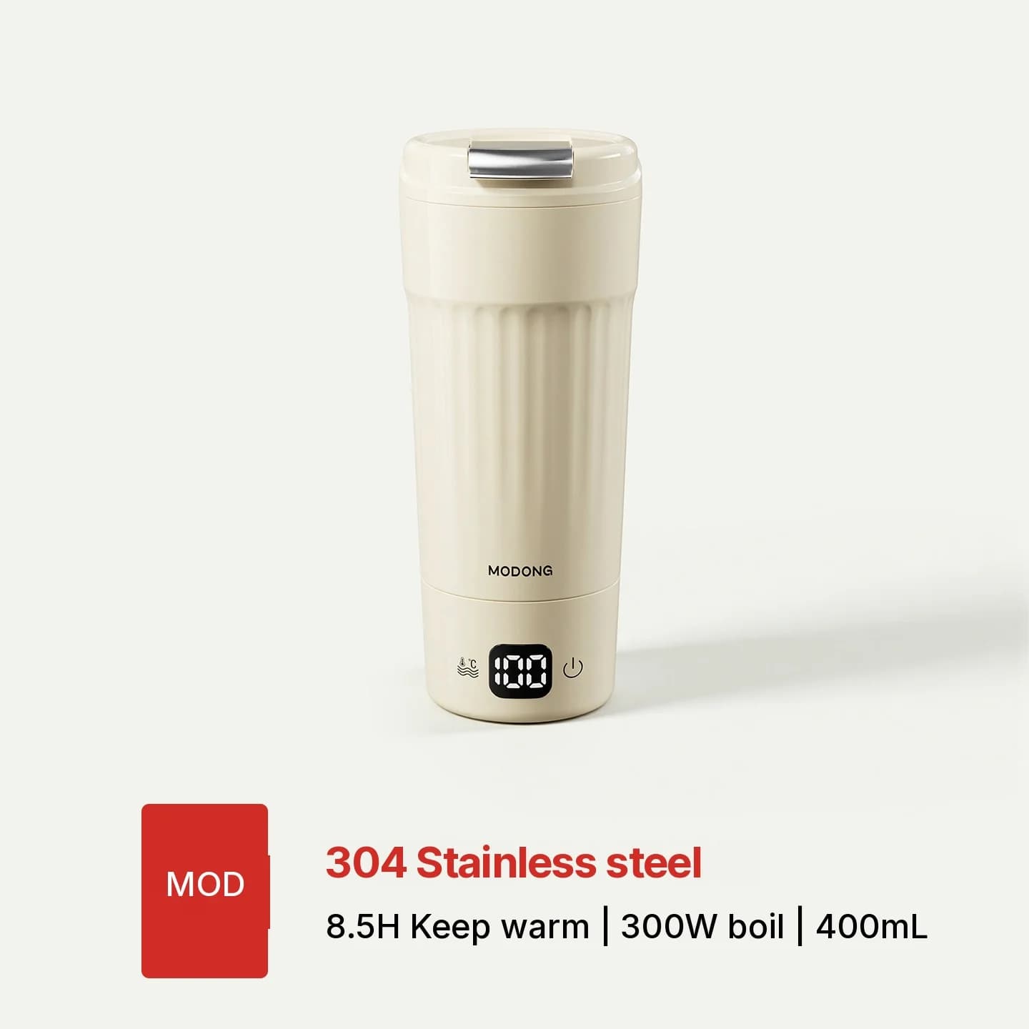 Bærbar Elektrisk Varme-kopp, 400mL, 7 Temperaturinnstillinger