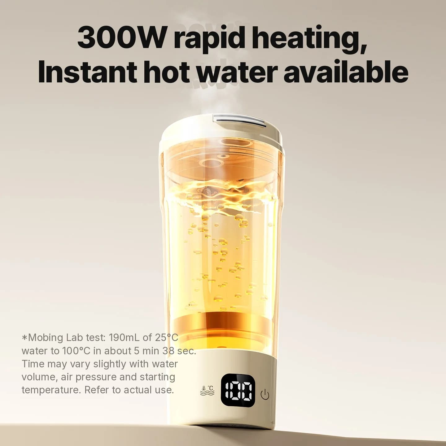 Bærbar Elektrisk Varme-kopp, 400mL, 7 Temperaturinnstillinger