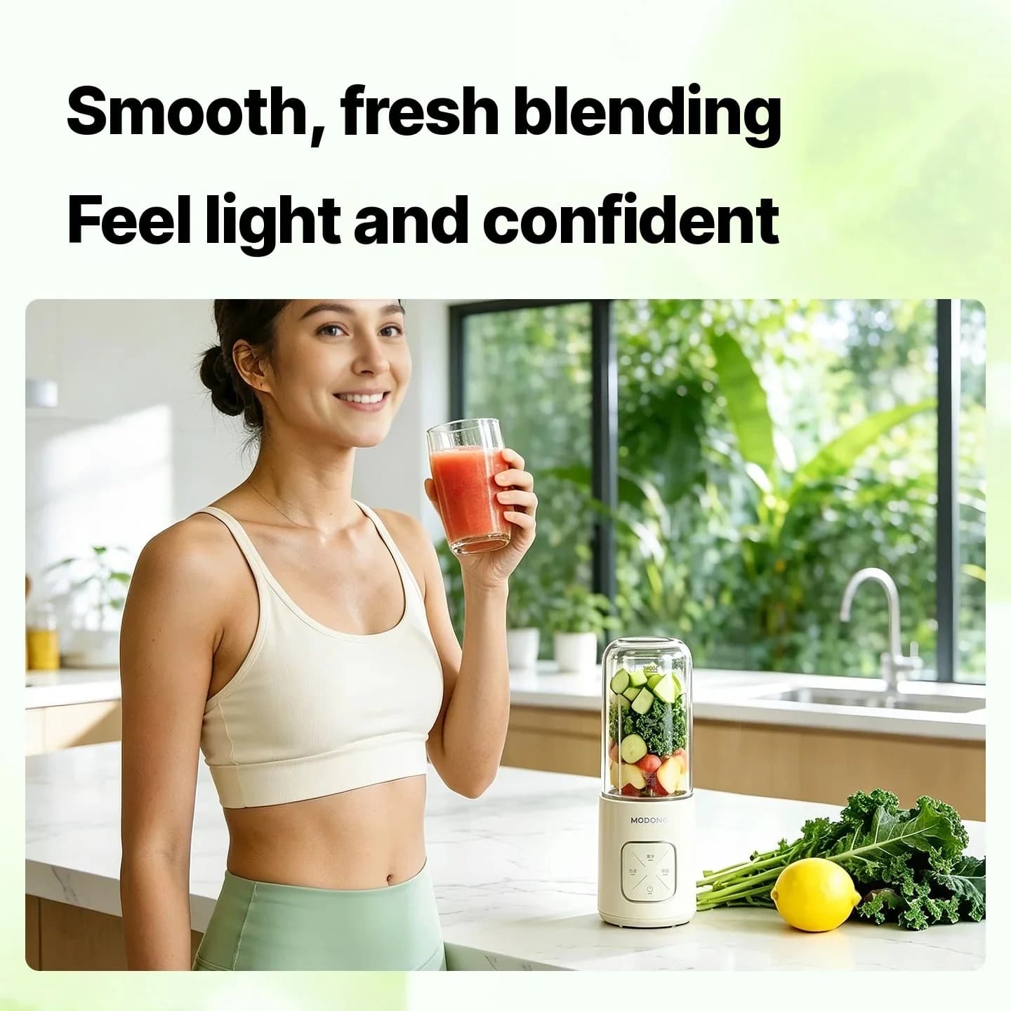 Bærbar trådløs blenderkopp for juice og smoothies