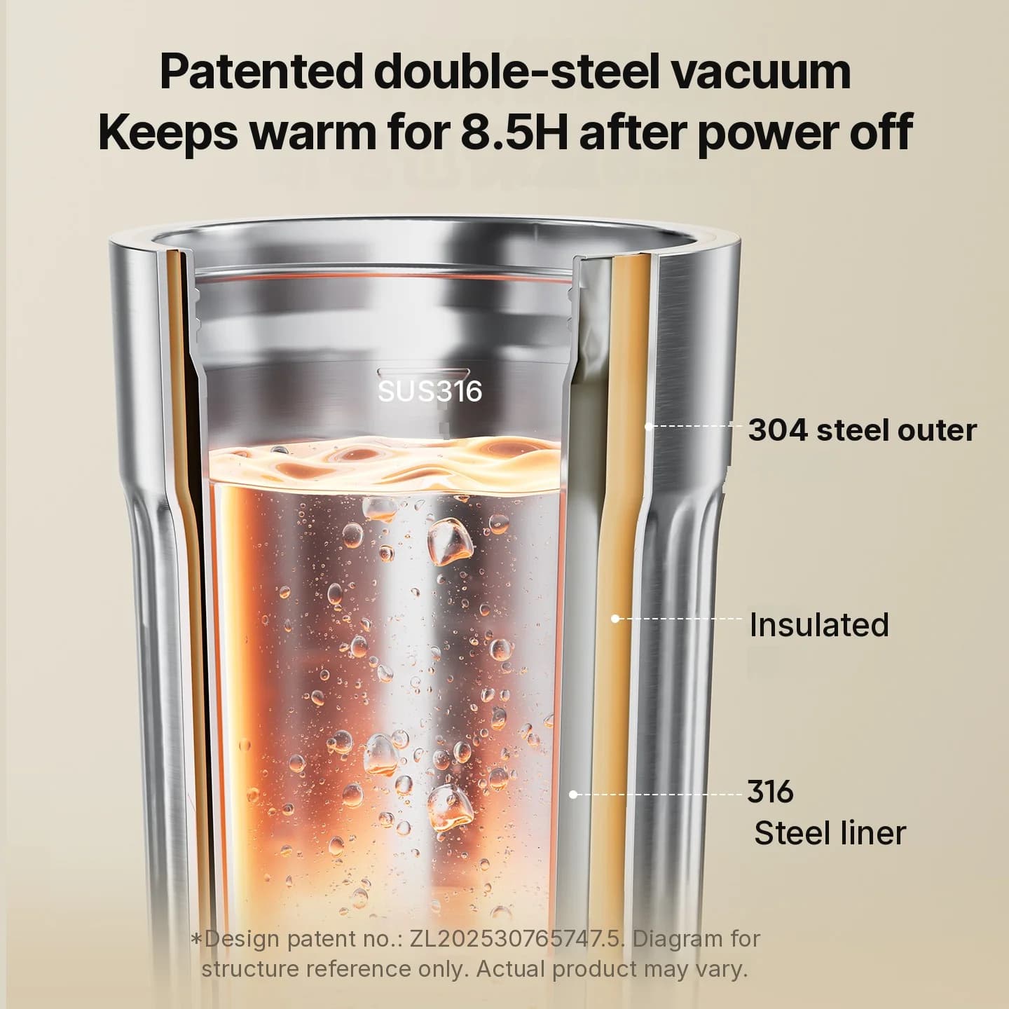 Bærbar elektrisk varmekopp, 400mL, 7 temperaturinnstillinger