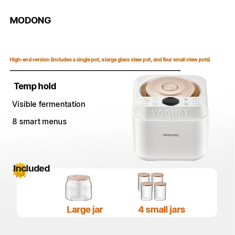 Automatisk yoghurtmaker og fermenteringsmaskin, 500-1000ml, 220V