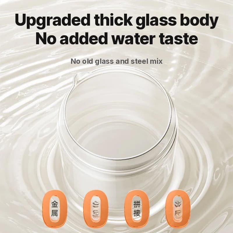 Elektrisk helsekjele i glass med termostatisk tekoker