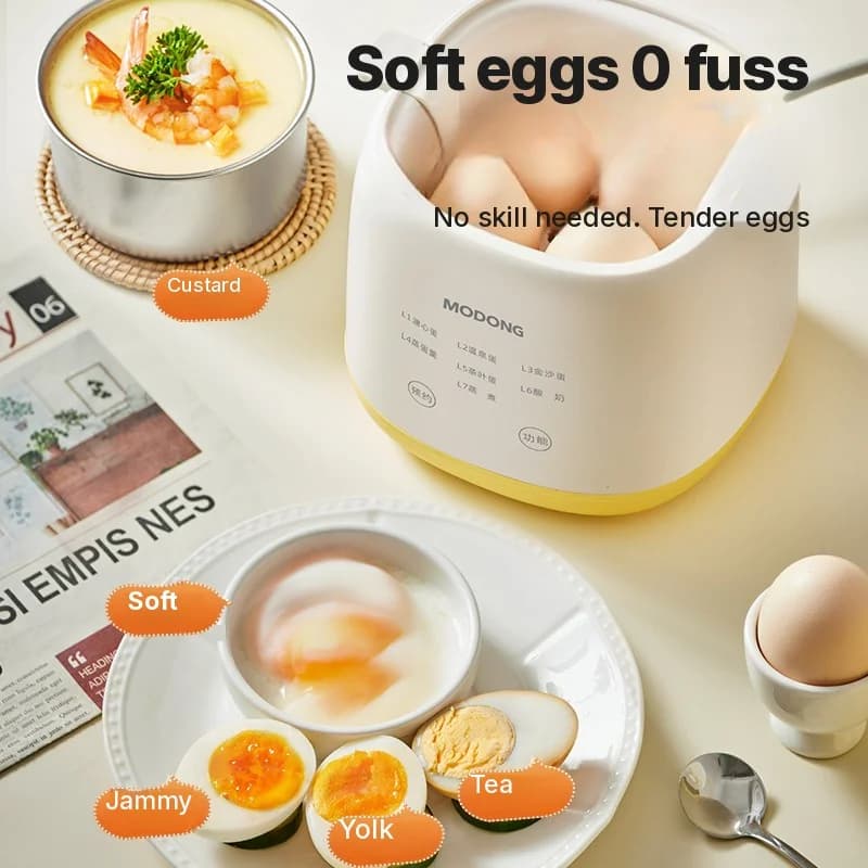 Elektrisk eggekoker 4-6 egg med bolle for eggekrem
