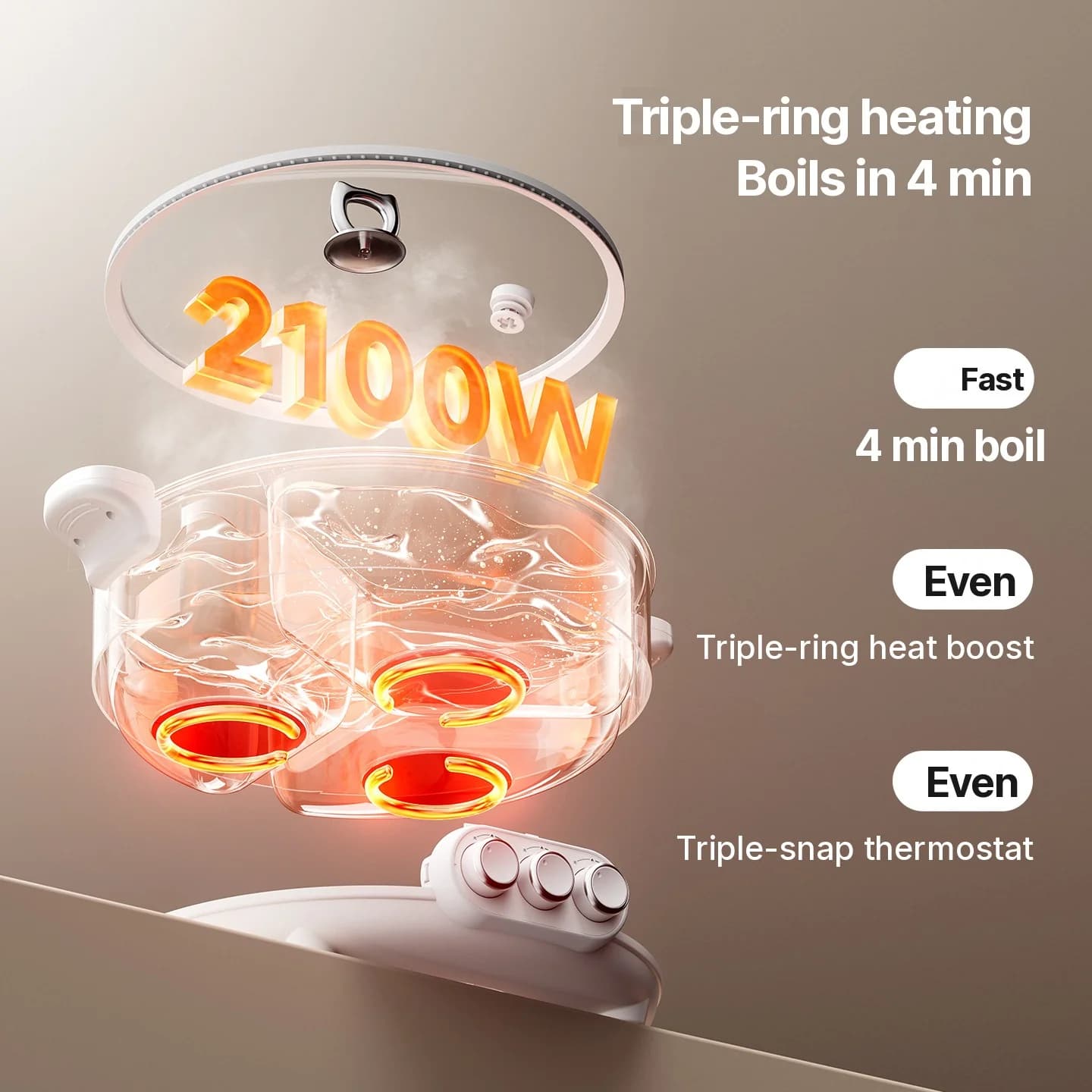 Elektrisk hot pot med skillevegg, 5.6L/8L, 220V