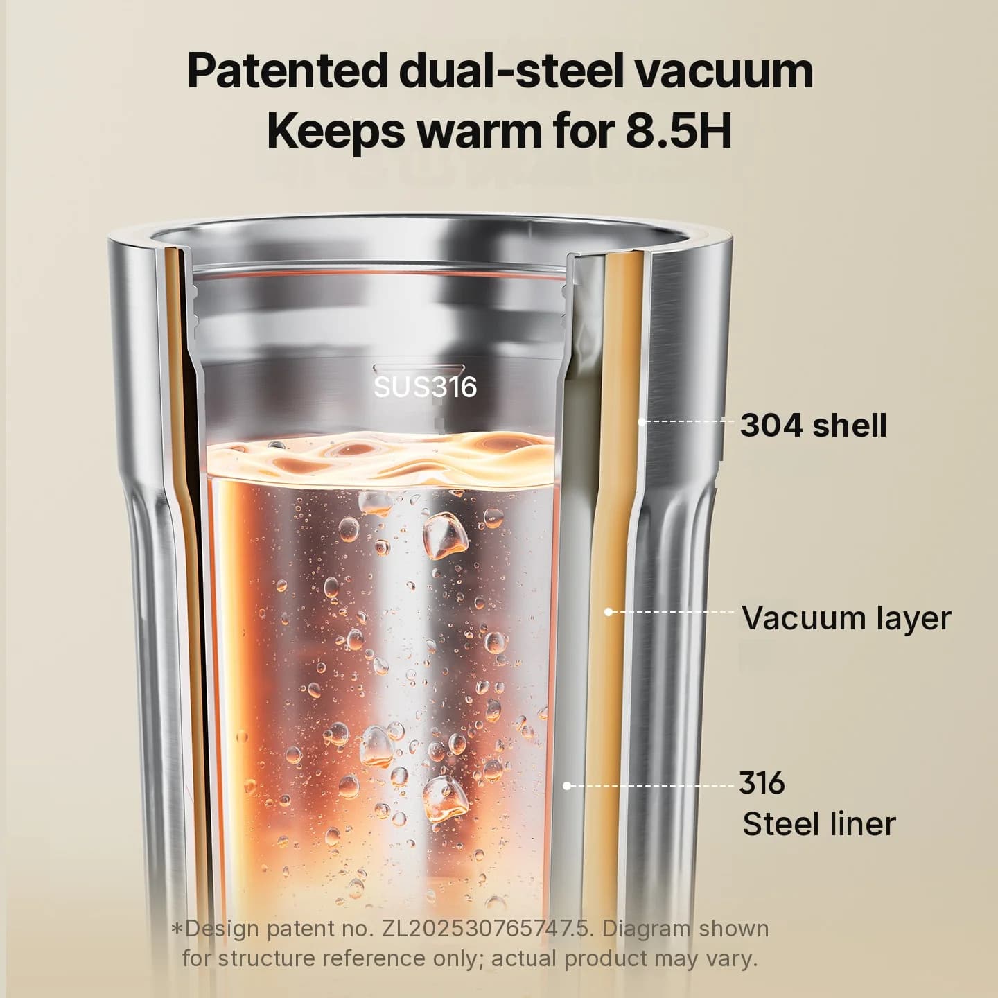 Bærbar Elektrisk Varme-kopp, 400mL, 7 Temperaturinnstillinger