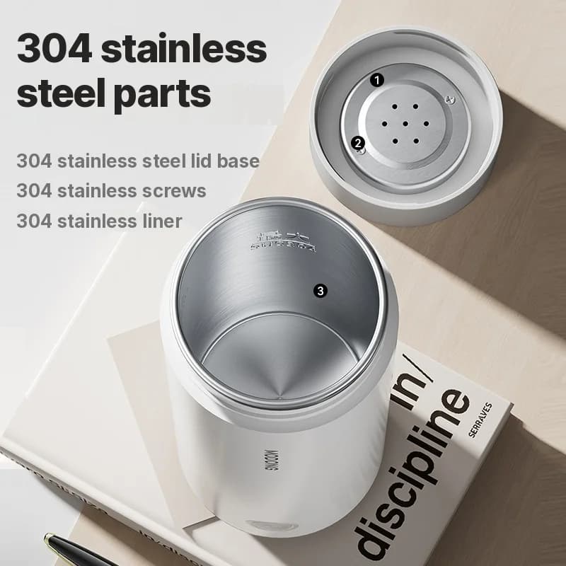 Bærbar elektrisk varmevannskopp med 304 innerbeholder 300ml