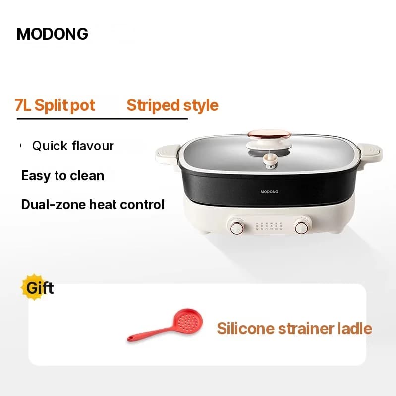 Elektrisk hotpot 7L med skillevegg eller fire felt, 220V, delt gryte