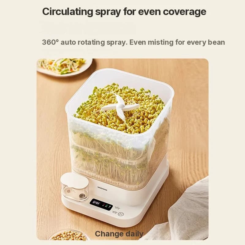 Elektrisk spiringsmaskin til hjemmebruk 1.5L 20W 3-lags