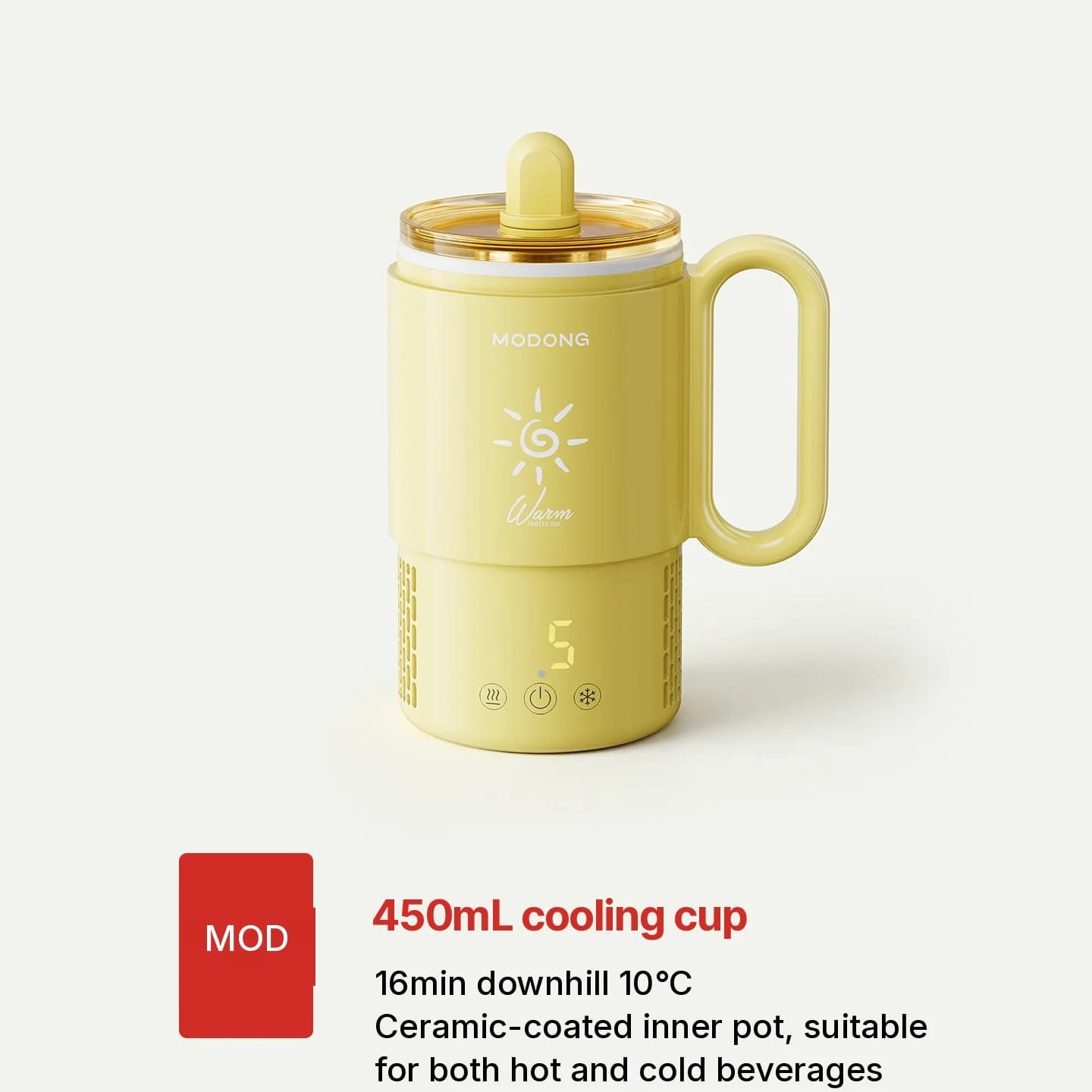Portabel varme- og kjølekopp 450 mL 36W berøringskontroll