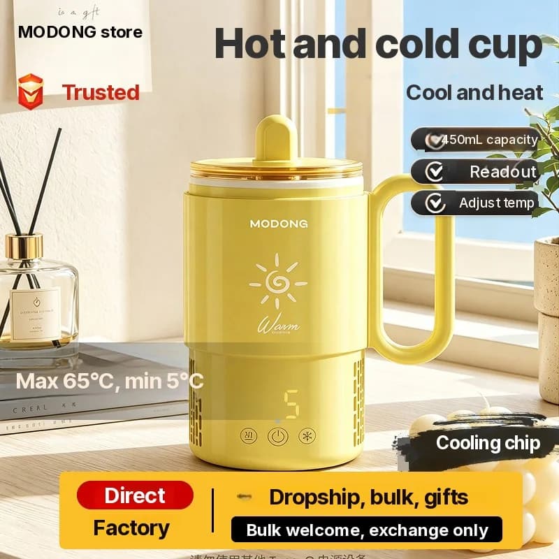 Mini kjøle- og varmebeger 450mL 36W berøringskontroll