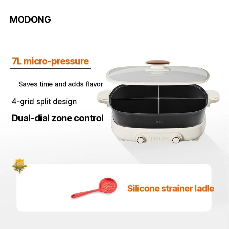 Elektrisk hotpot 7L med skillevegg eller fire felt, 220V, delt gryte