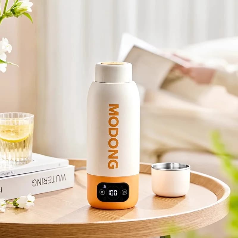 Bærbar elektrisk reisevannkoker 600ml, 316 rustfritt stål innerbeholder