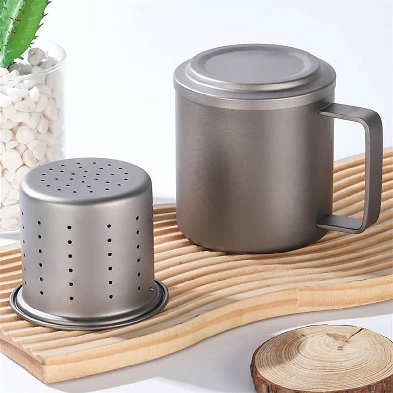 450 ml ren titankrus med tefilter