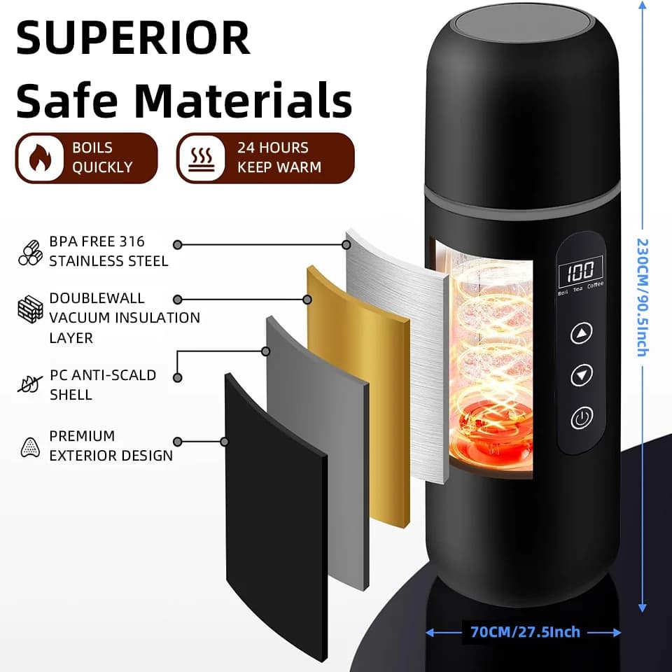 500ml 12V/24V Bilvarmekopp