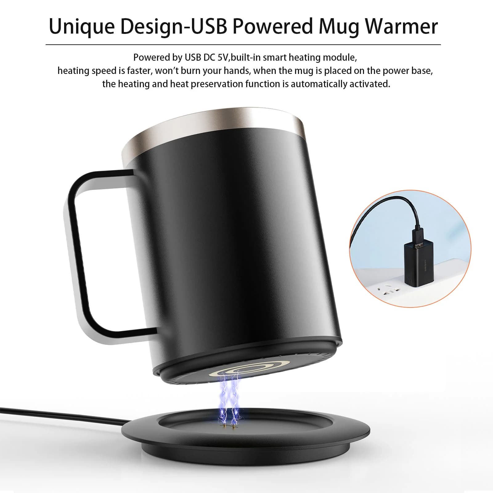 12oz USB oppvarmet kaffekopp