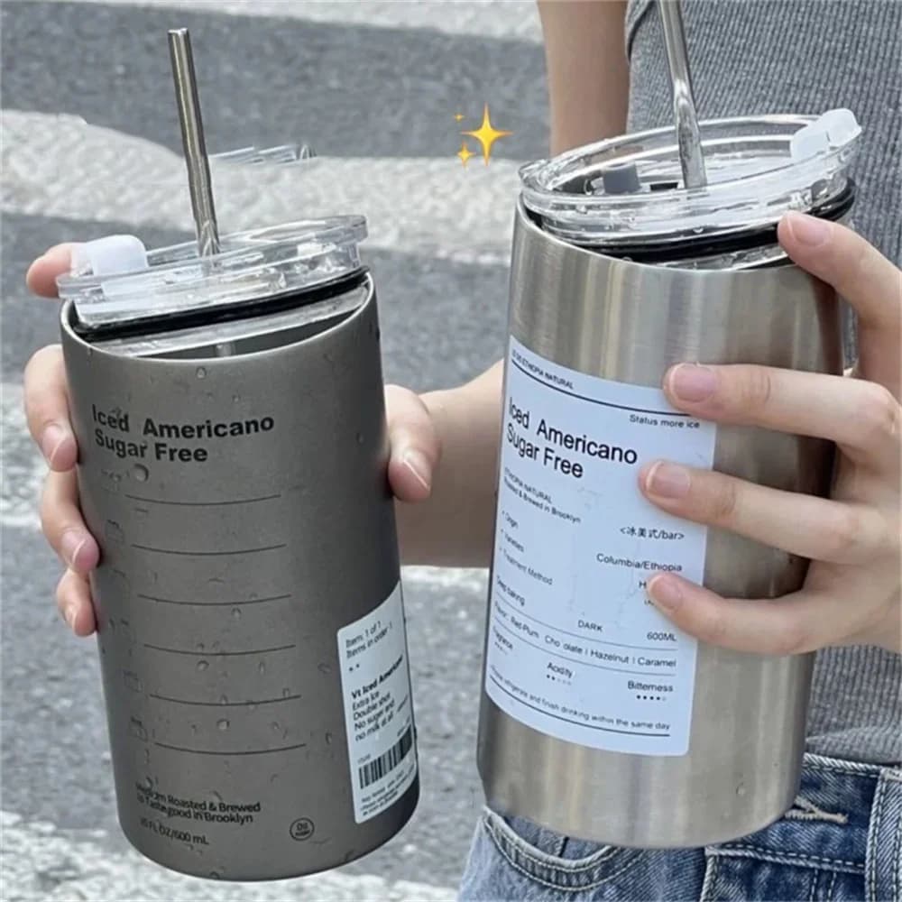 600 ml sugerør-termoskopp