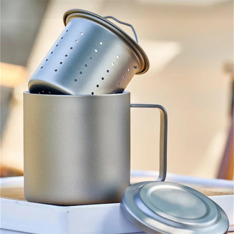 450 ml ren titankrus med tefilter