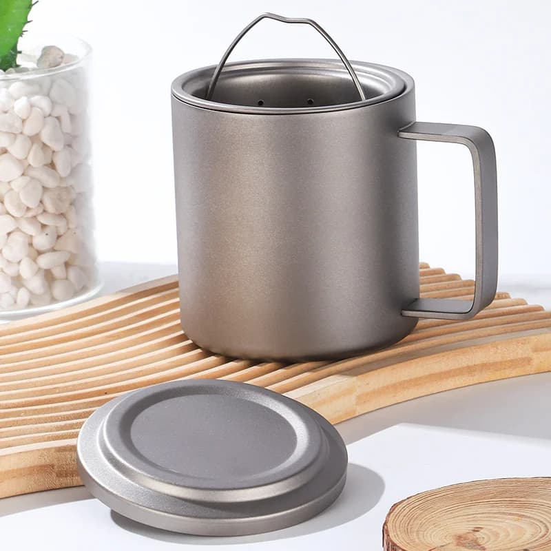 450 ml ren titankrus med tefilter