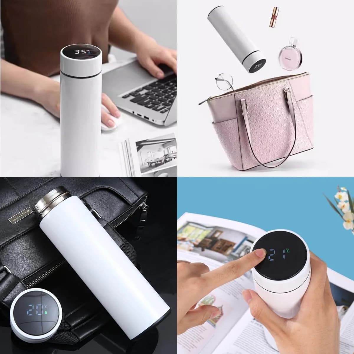 500ml termodrikkekopp med temperaturdisplay